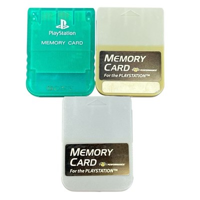 Green PlayStation 1 PS1 Sony SCPH-1020 Memory Card Official OEM + 2 Extras