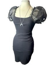 I saw it first little black dress uk 8  10 stretch clubbing gothic ribbed alt