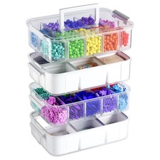 4-Layer Craft Organizers and Storage with 2 Removable Drawers, Large Art Supp...