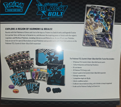 Pokemon TCG Scarlet & Violet Black Bolt Elite Trainer Box |BRAND
