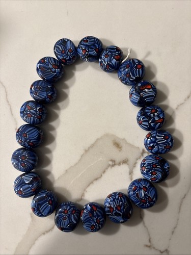 Vintage Enameled Floral Glass Beads.