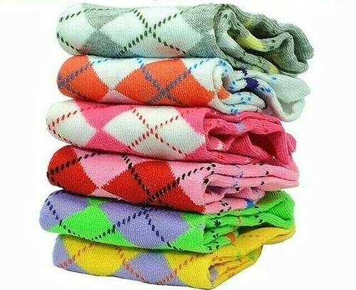 6-12 Paar knöcheltief geschnittene Damen-Baumwollsocken Argyle Sport Schule Freizeit 9-11 - Bild 3 von 4