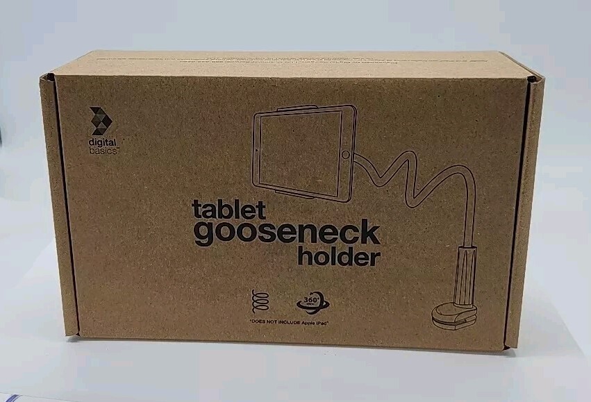 Tablet Ipad Gooseneck Holder Fully Adjustable Flexible Neck 360 Rotation Clamp-image