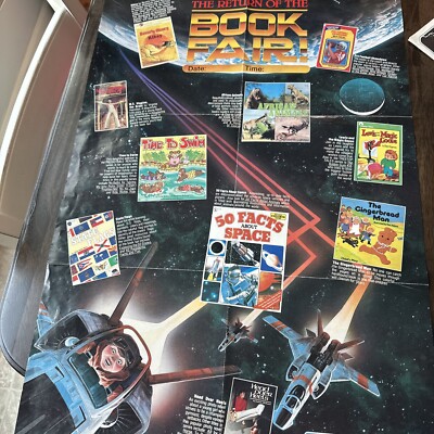 Vtg 80s Book Fair Poster  Star Wars  Themed