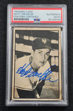Rare 1953 HOYT WILHELM Signed Bowman Card-2nd YEAR-HOF-NEW YORK GIANTS-PSA