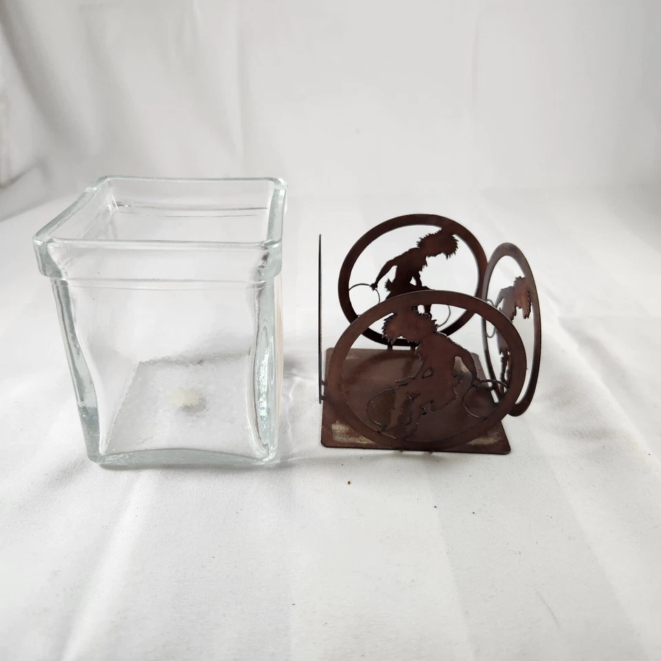 Candelabro votivo de vidrio y acero Dancing Indian Hecho en México Foto 2 de 3