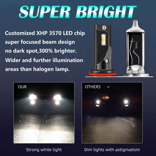 For Nissan Titan 2004-2015 - 6x 6000K WHITE LED Headlight Hi-Lo + Fog Light Bulb - Picture 9 of 11