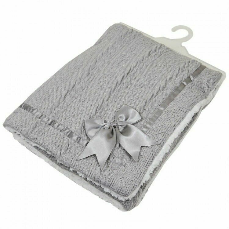 NEW Baby Blankets Spanish Romany Style Sherpa Bow Wrap Blanket Baby