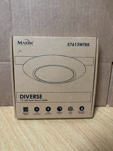 Maxim Lighting Diverse 7.5-in Black Flush Mount Light LED ENERGY STAR - Picture 4 of 5