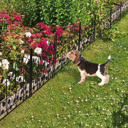10FT Garden Fence Flower Bed Border Anti Rust Iron Fence Edging for Outdoor Lawn - 第 13/51 張圖片