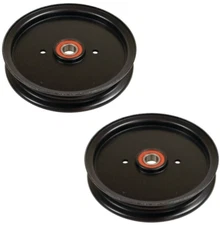 2 Flat Idler Pulleys fit Hustler 781385 for 44" 52" 60" 72" Super Z & Mini Z