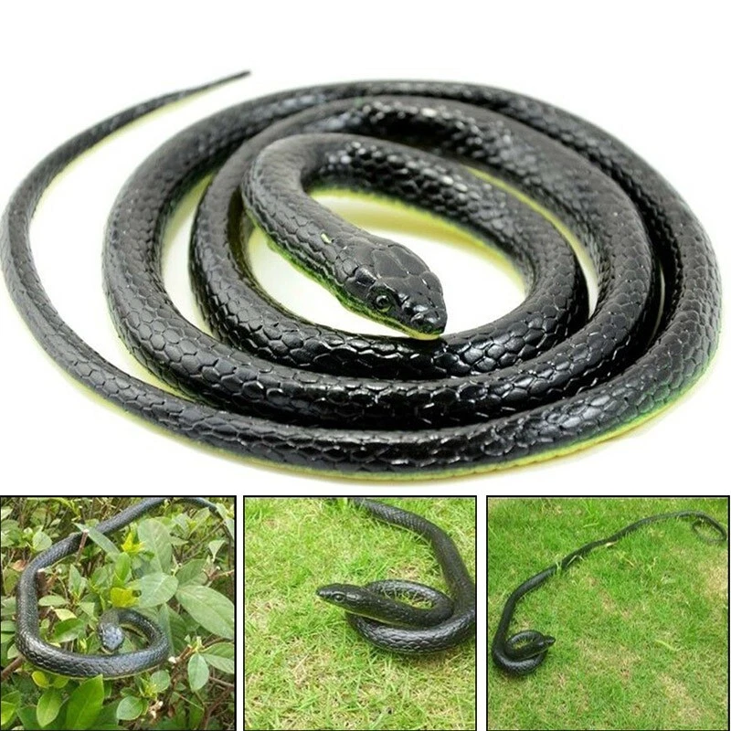 Fake Realistic Snake Lifelike Real Scary Rubber Toy Prank Party Joke For Garden - Image 4 of 4