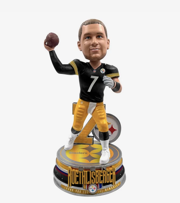Ben Roethlisberger Pittsburgh Steelers Estadísticas de Carrera Spinning Bobblehead-Edición Limitada Foto 4 de 4