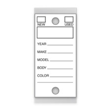 Car Dealer Key Tags with Steel Rings - Laminated Self-Protecting Tags - 250/Box