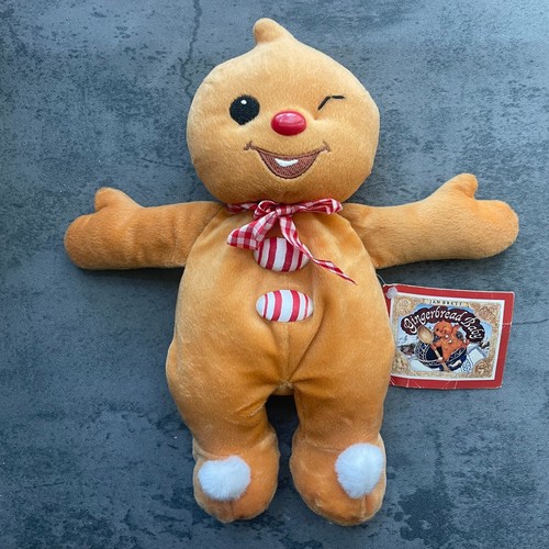 Vintage 2000 gingerbread baby plush jan brett cookie boy man 12