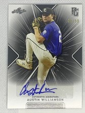2021 LEAF PERFECT GAME AUSTIN WILLIAMSON BLACK PAPER AUTO # 30/50