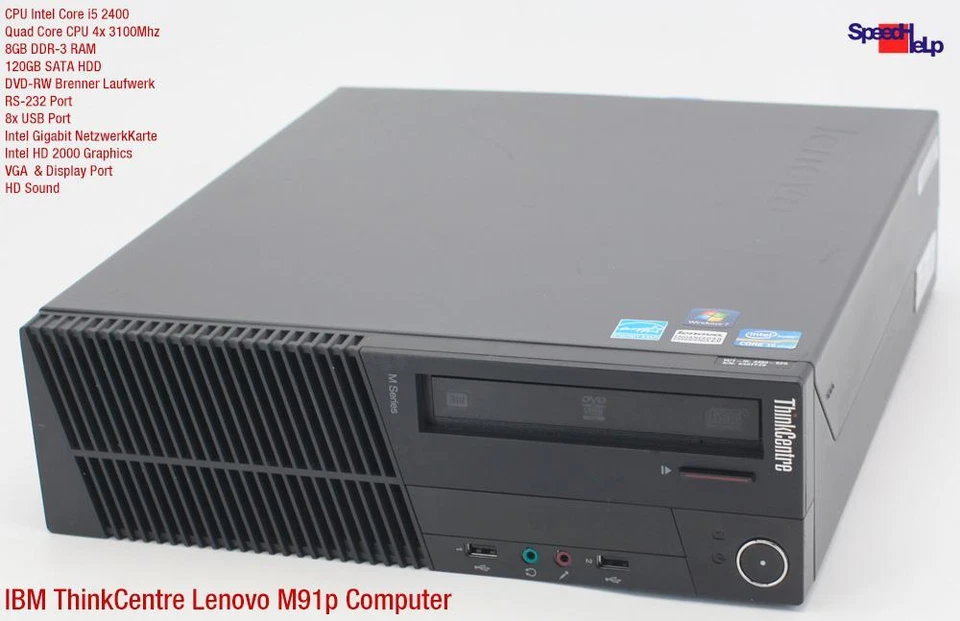 IBM LENOVO THINKCENTRE M91P 4480 I5 COMPUTER PC 120GB SSD 8GB RS-232 WINDOWS 10 - Image 2 of 4