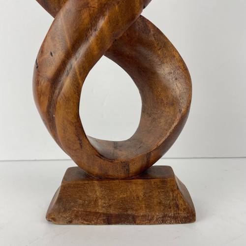Scultura vintage in legno di teak intagliato mod metà centesimo astratta figura eterna coppia P2-3 - Foto 8 di 10