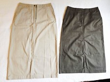 Eddie Bauer Pr 2 Long Skirts Denim Khaki Green Y2K NWOT Size 14 Cotton