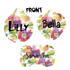 Pet ID Tag WildFlowers Personalized Custom Double Sided Pet Tag w/name & number