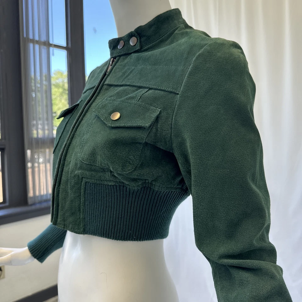 Vintage Last Kiss Faux Genuine Leather Cropped Jacket Size Small - Изображение 3 из 4