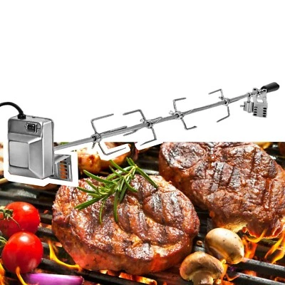 TAISHI Electric Rotisserie Kit Camping BBQ Grill w/Motor Detachable Spit Rod Commercial