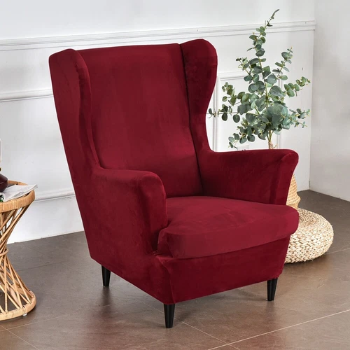 2-Piece Set Wing Back Chair Covers Stretch Wing Chair Slipcovers Armchair Covers - Bild 65 von 109