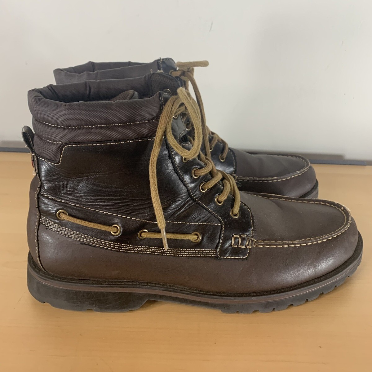 Tommy Hilfiger Brown Leather Ankle Boots, Jensen Style Size  display picture 1