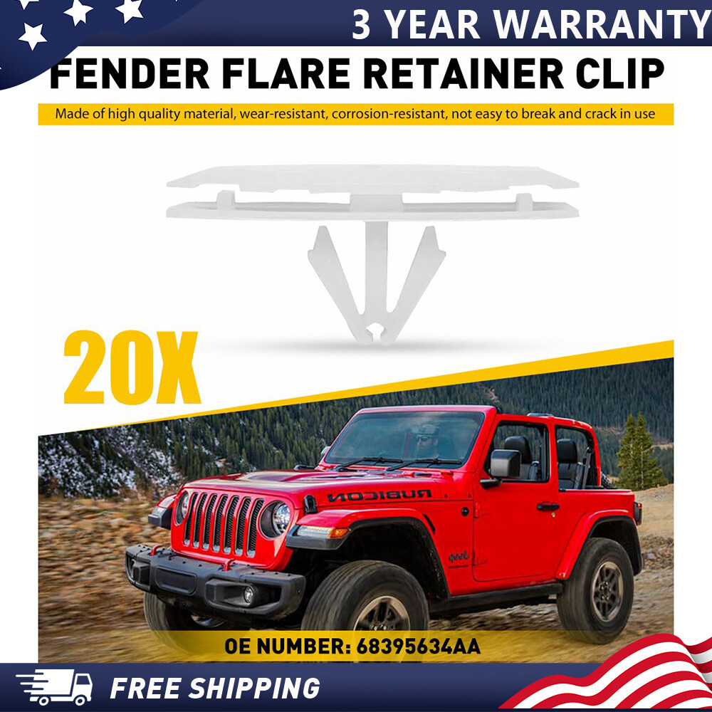 (Pack of 20) Fender Flare Retainer Clip for 2018 -2020 Jeep Wrangler JL 2020 JT