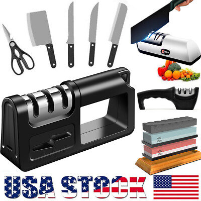 3/4 Stage Knife Sharpener Manual Sharpener Stone for Sharpening Kitchen Knives