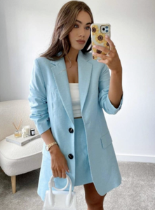 turquoise blue blazer