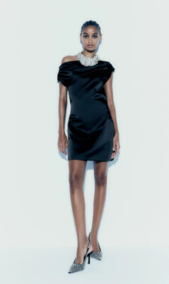 Robe Satin Courte Zara Robe Zara Une épaule Asymétrique