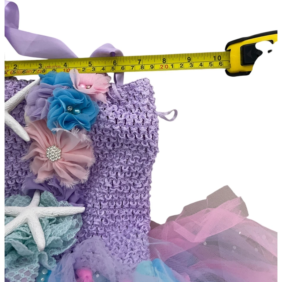 Disfraz de Sirenita Tutú Vestido Conjunto Arco Iris Niñas Pequeñas 12-M Multi Encaje Foto 4 de 4