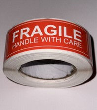 Fragile Aufkleber Handle With Care 20 St&uuml;ck Bogen Bruchgefahr Aufkleber Edel 2x7