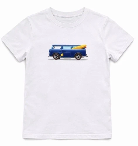 Hot Wheels Redline VW Beach Bomb Bus Van Custom White T-Shirt Size 5-6Y