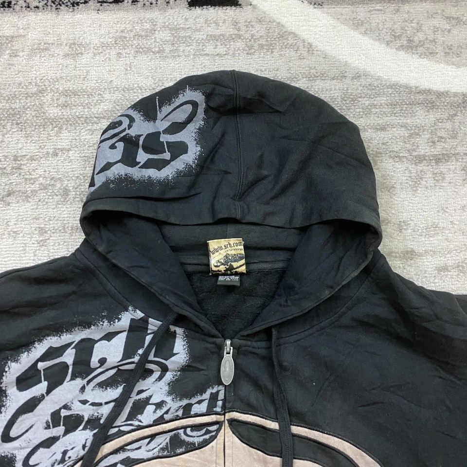 Vintage SRH Full Zip Hoodie 2XL XXL Black Gray Y2K Rap Hip Hop Skate Grunge Mens - Image 4 of 4