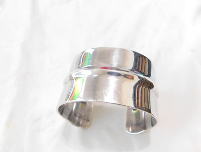 Mexikanisches breites poliertes 925 Sterling Silber Armreif Armband B105