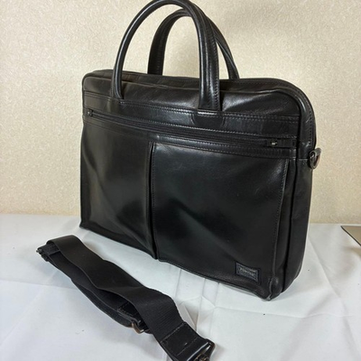 #ad #ad Porter Amaze 2 Way Business Bag Leather Brown Shoulder Bag yoshida Made in Japan $233.56