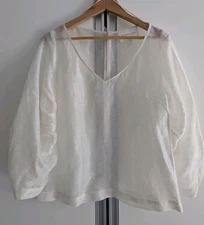 Viktoria and Woods - Ethereal  Fox Glove Top - Sheer Linen Silk - Size 1 AU 8