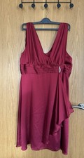 MR K Burgundy Dress UK 18 V Neck Sleeveless Occasion Evening Prom