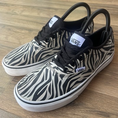 Vans Doheny Decon Metallic Zebra Black Silver Sneakers Shoes Womens Sz 8.5 Print