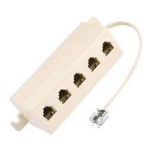 Adapter 5 Way Outlet 6P4C RJ11 RJ12 Telephone Phone Modular Jack Line Splitter