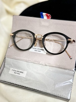 MINT 🌺 Thom Browne TB-011 46 Eyeglasses Black Gold Acetate