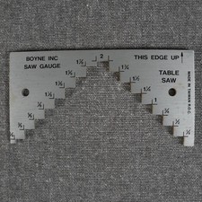 Boyne Inc Aluminum Saw Gauge Table and Radial Saw Depth Setup Tool 1/8 to 2 1/4