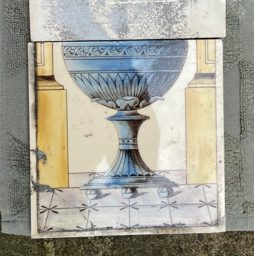 Victorian-Style Poppy and Wheat Sheaf Fireplace Tile Set of 10 - Picture 8 of 12