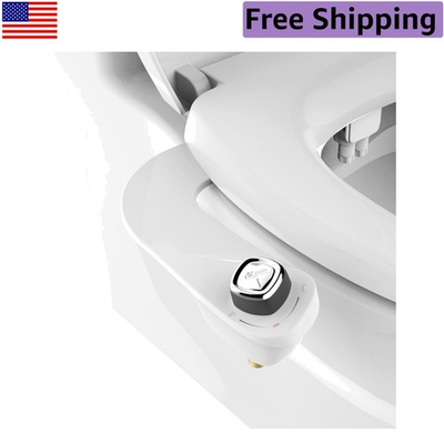 #ad SlimEdge Non Electric Bidet Attachment: Dual Nozzles Adjustable Pressure White $77.99