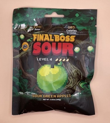 Final Boss Halloween Sour Candy Green Apple 1 Pack Level 4 Extreme Sour Fruit