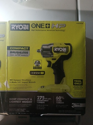 #ad Brand New Ryobi 18V Compact Brushless 4 Mode 3 8quot; Wrench PSBIW02B Tool Only $75.00
