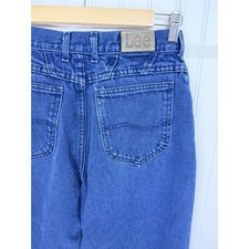 Lee Mom Jeans Womens 12 MED Blue Vintage High Rise Tapered Leg USA