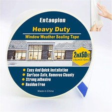 Transparent Window Weather Sealing Tape  2-Inch x 50ft  Clear Window Draft Iso